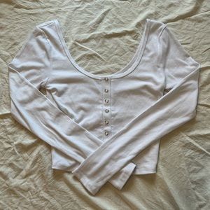 Bozzolo round cut out neck button up shirt